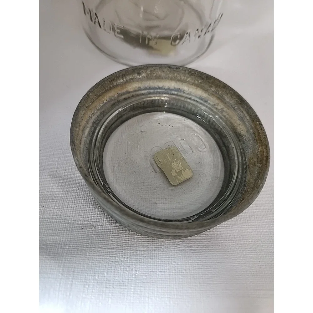 Vintage Corona Jar Made in Canada Clear Glass Antique‎ Canning Jar with Zinc Lid